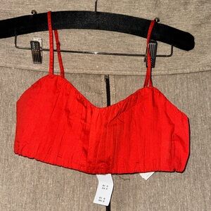 A&F cropped red bra top size XS